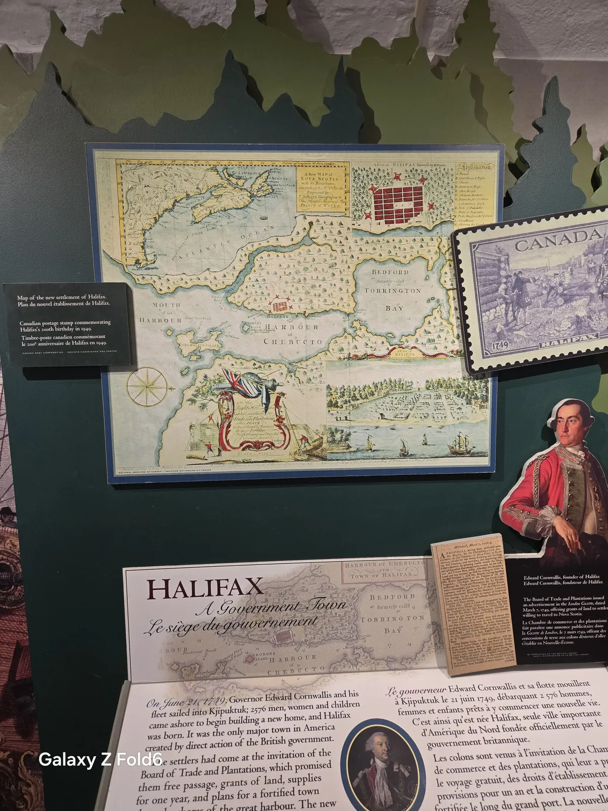 the cruise hq historic map of halifax and the coastline on a museum wall