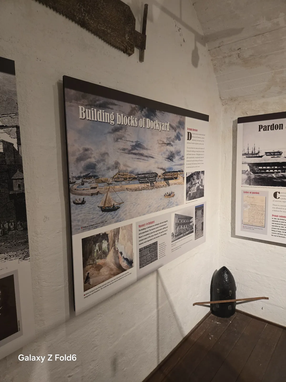 the cruise hq exhibit panel titled building blocks of dockyard inside the national museum of bermuda